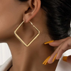 18 Karat Gold Plated hoop earrings large squares