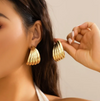 18 Karat Gold Plated Hammock style hoop earrings