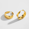 Chunky 18 Karat Gold Plated hoop evening earrings