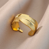 18 Karat Gold Plated ring with Tropical Leaf