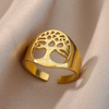 18 Karat Gold Plated tree of life ring