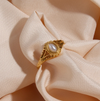 18 Karat Gold Plated ring luxury pearl