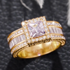 18 Karat Gold Plated ring with luxury crystal