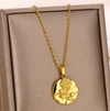 18 Karat Gold Plated necklace with sealed rose