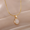 18 Karat Gold Plated white quartz necklace style