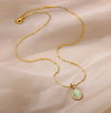 18 Karat Gold Plated Green Quartz Style Necklace