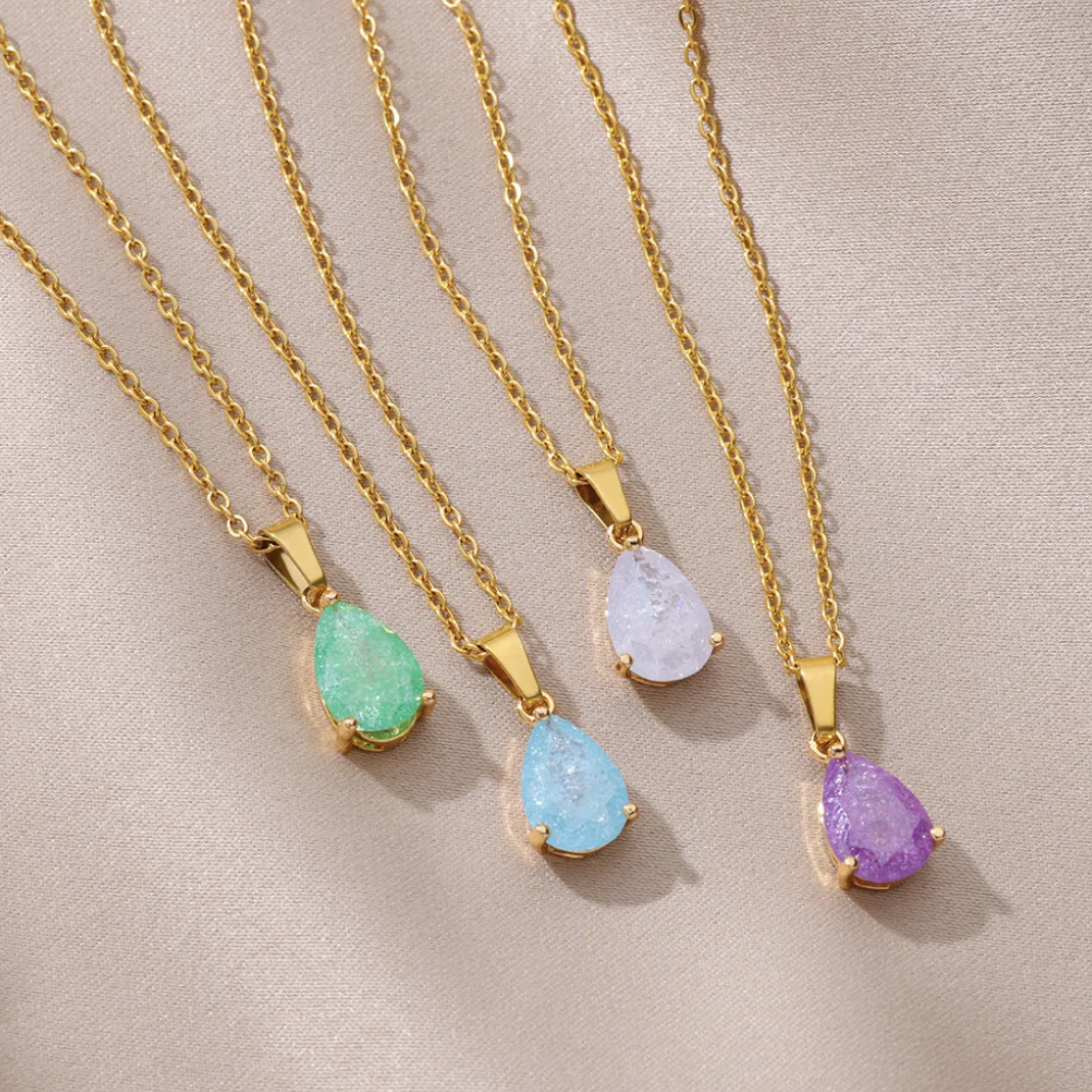 18 Karat Gold Plated necklace with amethyst zodiac stone