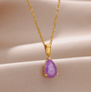 18 Karat Gold Plated necklace with amethyst zodiac stone