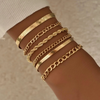 Set of 18 Karat Gold Plated bracelets with various chain styles