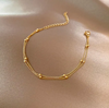 Very fine double 18 Karat Gold Plated bracelet with beads