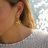 18K Gold plated long starfish earrings