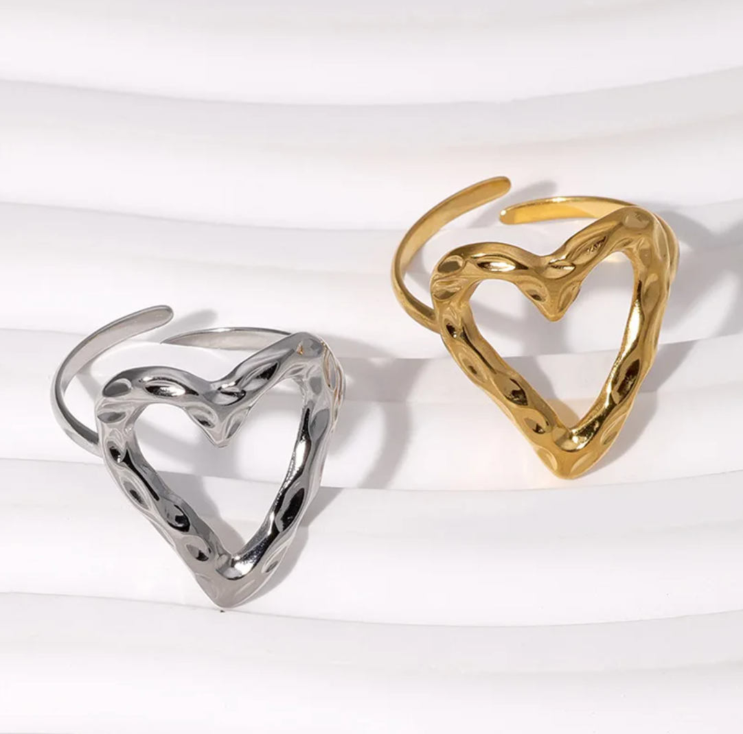 18K Gold plated bohemian heart ring