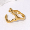 Irregular bohemian style ring with 18K gold plating