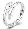 Hug ring "Always with you" in sterling silver 925