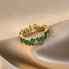 Jade stone ring with 18K gold plated stones