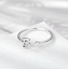 Adjustable Initial ring in 925 Sterling Silver for gift