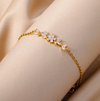 Love flower bracelet with zirconia and 18K Gold plating