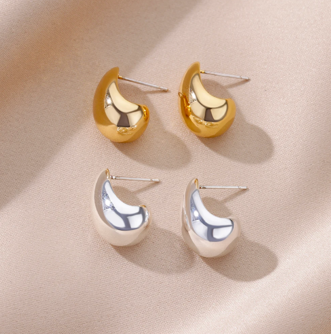 18K gold plated modern water drop earrings