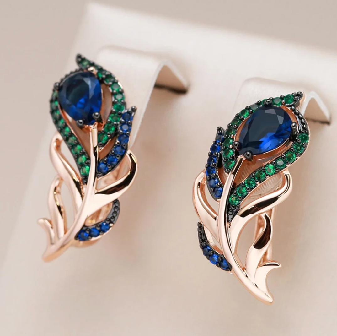 Peacock Set with 18K rose gold plating