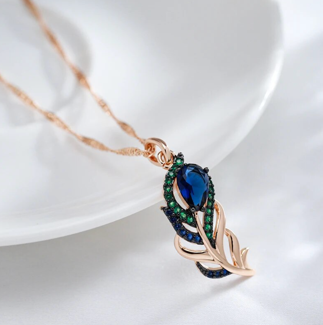 Peacock Set with 18K rose gold plating