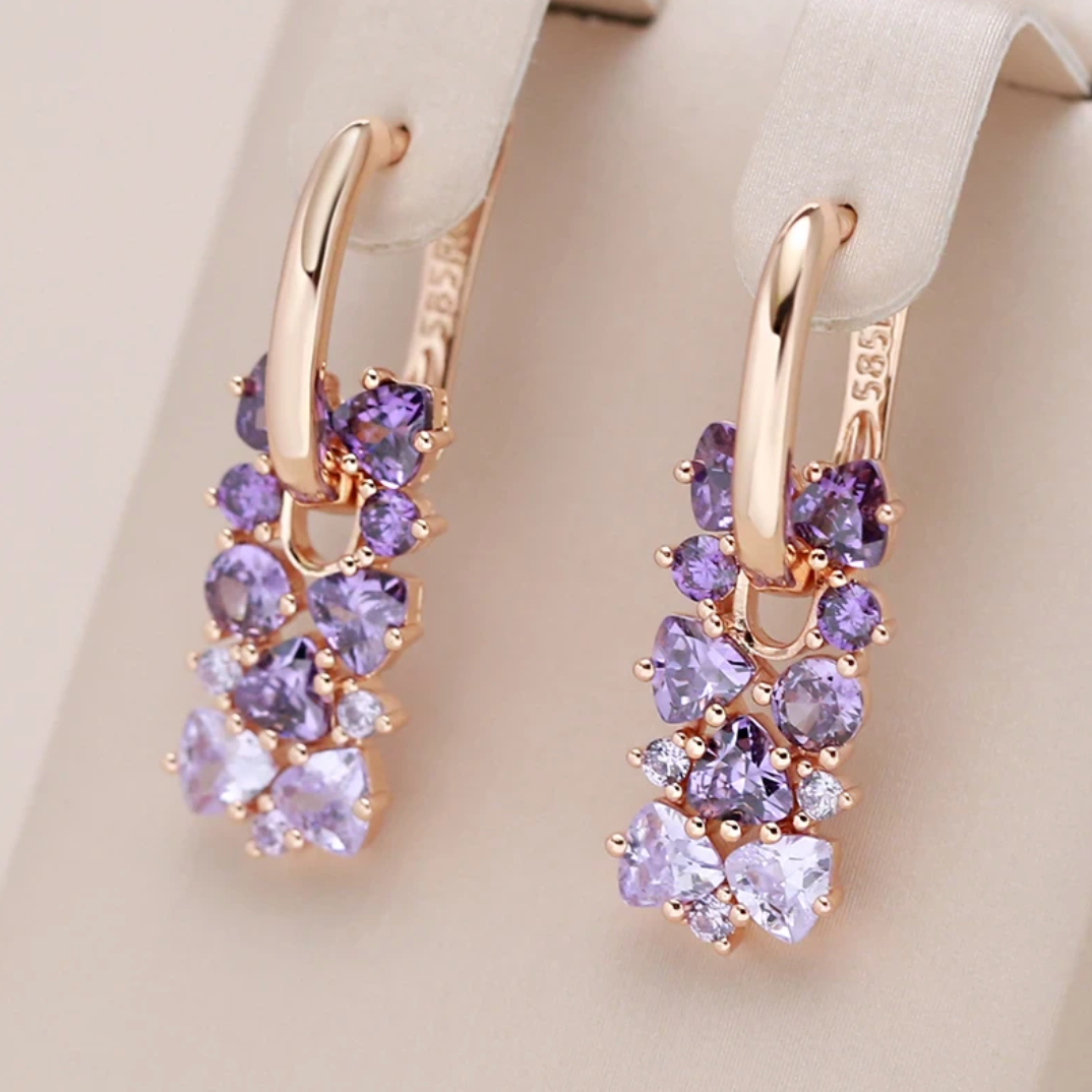 Amethyst stone Set with 18K Rose Gold plating