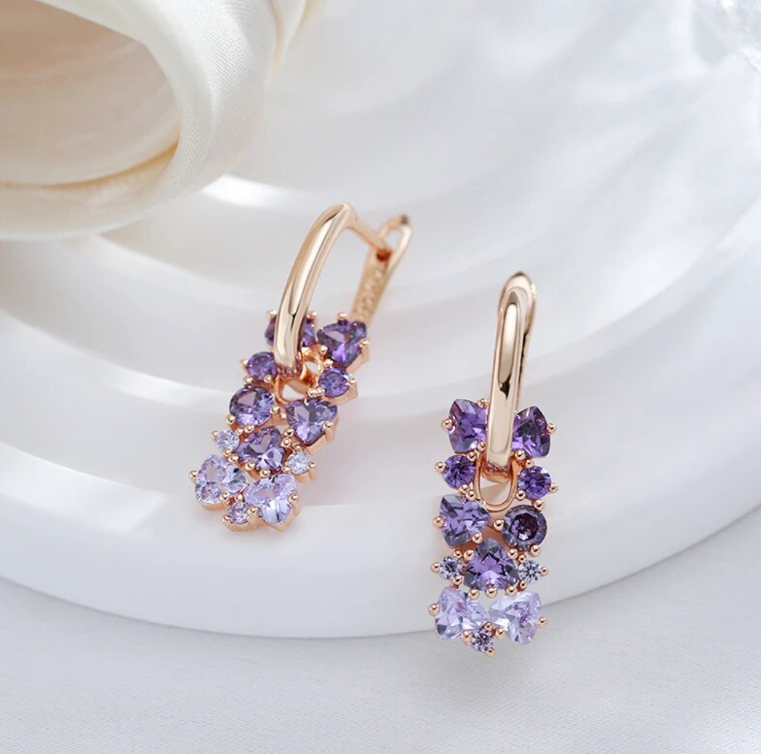 Amethyst stone Set with 18K Rose Gold plating