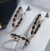 Black zirconia Evening Set with 18K Rose Gold Plating