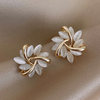 Handmade crossed flower earrings