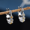 Daisy hoop earrings made of 925 sterling silver