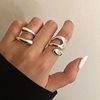 Adjustable Plain modernist spiral ring made of 925 sterling silver