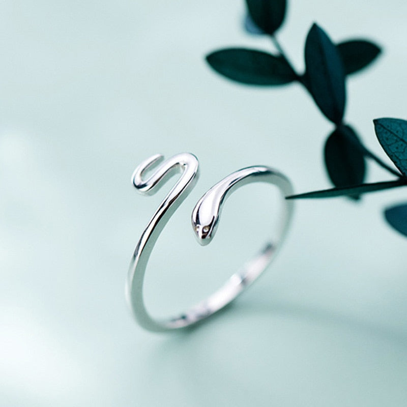 Adjustable 925 Silver Snake Ring