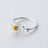 Adjustable 925 Sterling Silver hand-painted Pretty Daisy Ring