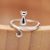 925 Silver ring in the shape of a cat - Adjustable size