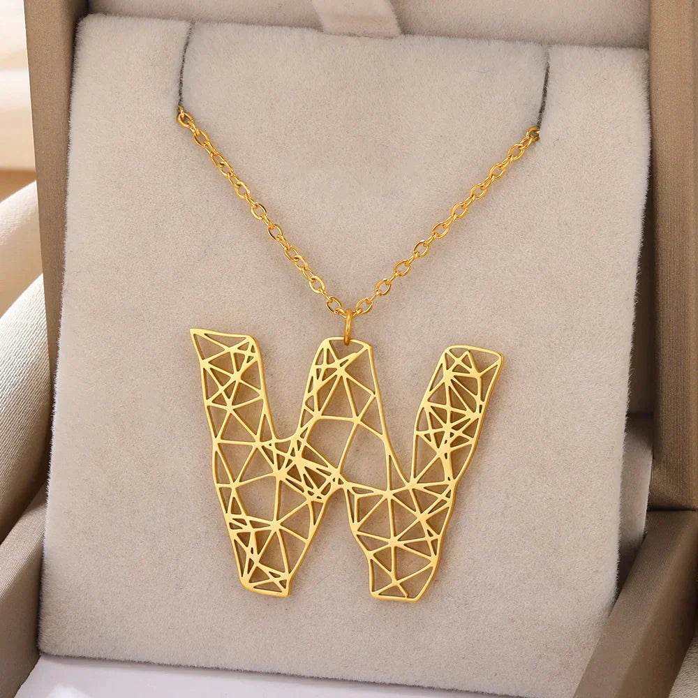 18K Gold Plated Minimalist Design Initial Necklace