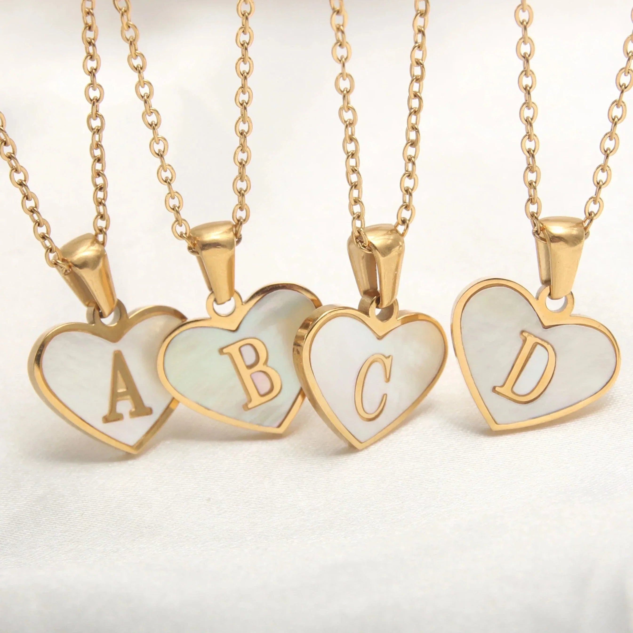 18K Gold Plated Loving Heart Initial Necklace