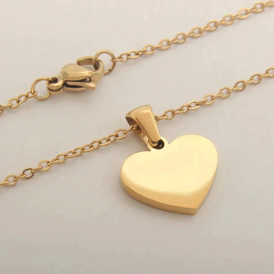 18K Gold Plated Loving White Heart Initial Necklace