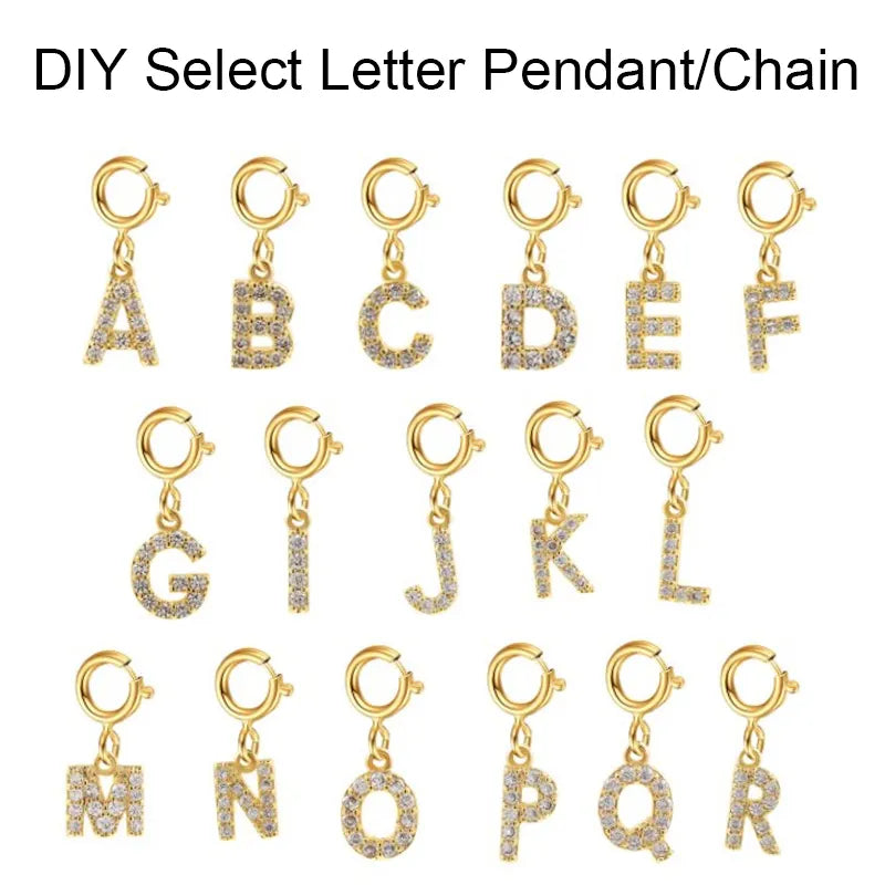 18K Gold Plated Tiny Shine Initials Necklace with FREE Snake Chain Included