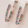 18K Rose Gold Teardrop Earrings with coloured zircons