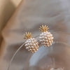 18K Gold Plated Handmade Natural Pearls Pineapple-shape Tropical Earrings