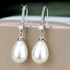 Handmade shimmering natural pearl earrings