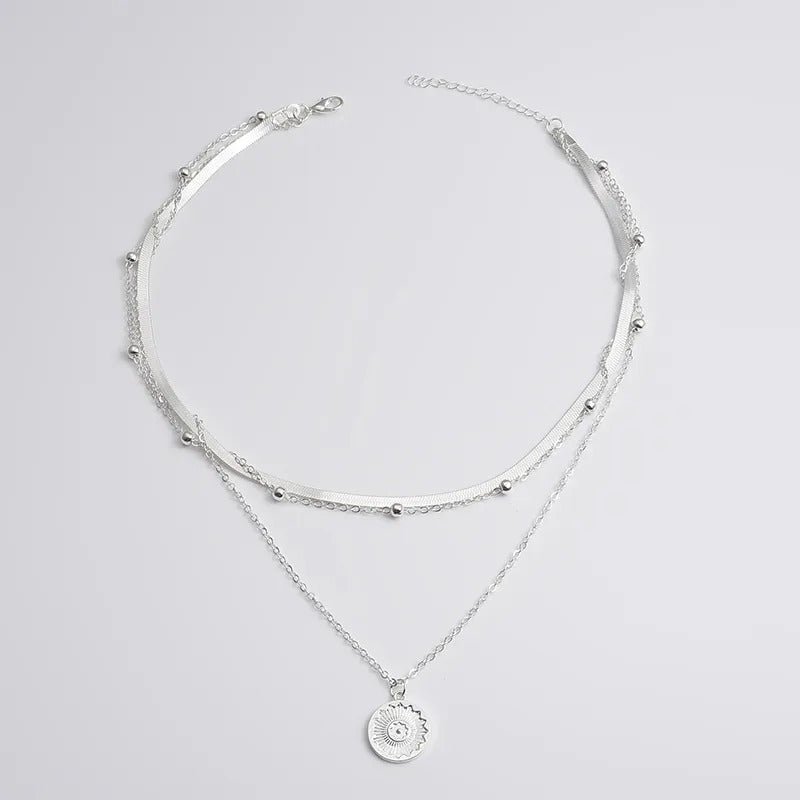 Three layer round necklace made of 925 Sterling Silver