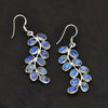 925 Sterling Silver Earrings with Blue Agate