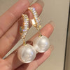 18K Gold Plated Luxurious Handmade Natural Pearl Dangle Earrings