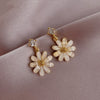 18K Gold Plated Pearl Daisy Earrings